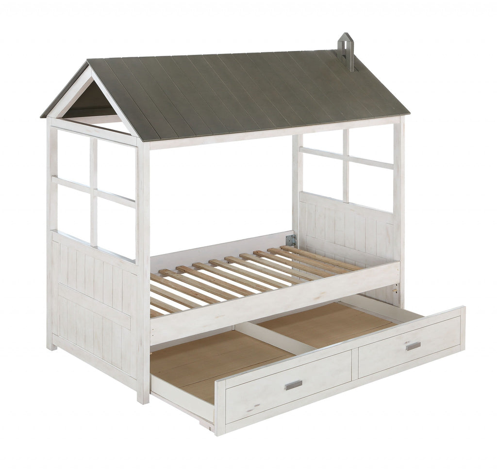 Two Drawers Bed (Twin / White) - Montana Home & Kitchen Co.