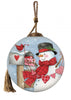 Valentine Snowman Hand Painted Mouth Blown Glass Ornament - Montana Home & Kitchen Co.