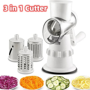 Vegetable Cutter & Slicer Manual Kitchen Cheese Chopper Machine With 3 Sharp Drums French Fries Shredders Grater Kitchen Gadgets - Montana Home & Kitchen Co.