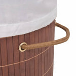 vidaXL Bamboo Laundry Bin Oval Brown - Montana Home & Kitchen Co.