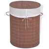 vidaXL Bamboo Laundry Bin Oval Brown - Montana Home & Kitchen Co.