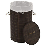 vidaXL Bamboo Laundry Bin Round Dark Brown - Montana Home & Kitchen Co.