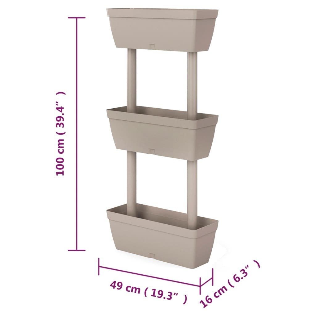 vidaXL Garden Planter 3 pcs 39.4" Taupe - Montana Home & Kitchen Co.