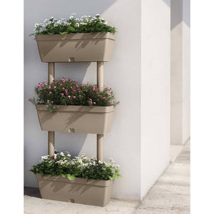 vidaXL Garden Planter 3 pcs 39.4" Taupe - Montana Home & Kitchen Co.