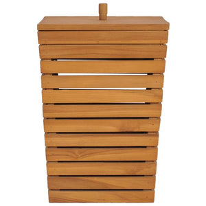 vidaXL Laundry Basket 11.8"x11.8"x17.7" Solid Teak Wood - Montana Home & Kitchen Co.