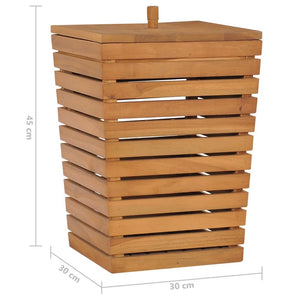 vidaXL Laundry Basket 11.8"x11.8"x17.7" Solid Teak Wood - Montana Home & Kitchen Co.