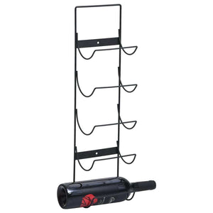 vidaXL Wall Mounted Wine Rack for 5 Bottles Black Iron - Montana Home & Kitchen Co.