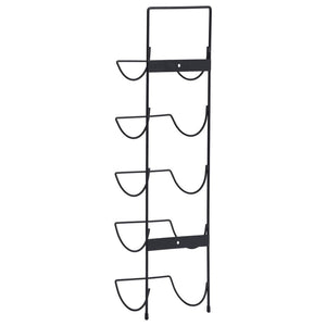 vidaXL Wall Mounted Wine Rack for 5 Bottles Black Iron - Montana Home & Kitchen Co.