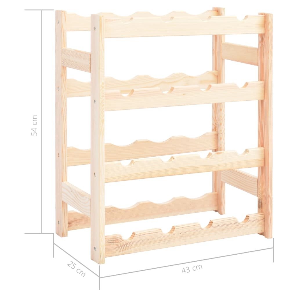 vidaXL Wine Rack for 16 Bottles Pinewood - Montana Home & Kitchen Co.