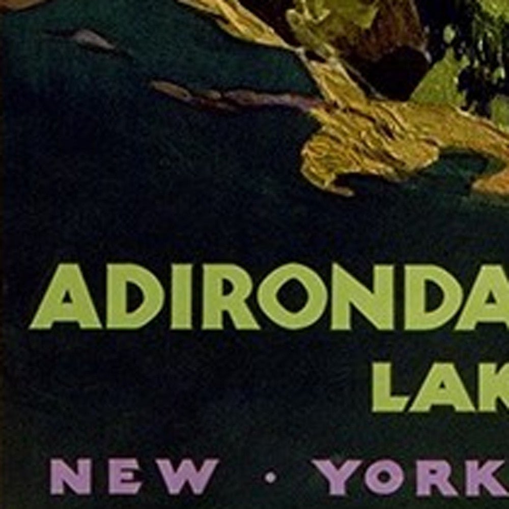 Vintage 1920S Adirondack Mountains Unframed Print Wall Art - Montana Home & Kitchen Co.