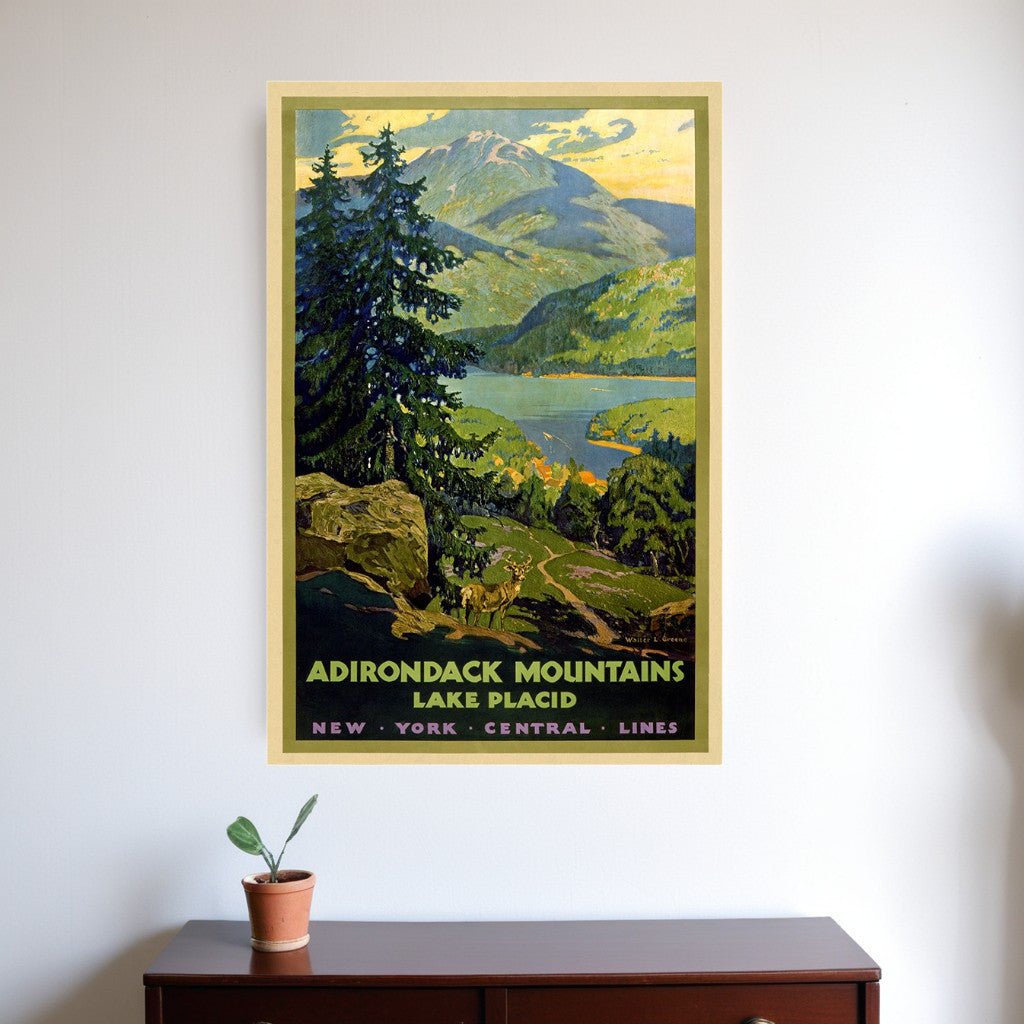 Vintage 1920S Adirondack Mountains Unframed Print Wall Art - Montana Home & Kitchen Co.