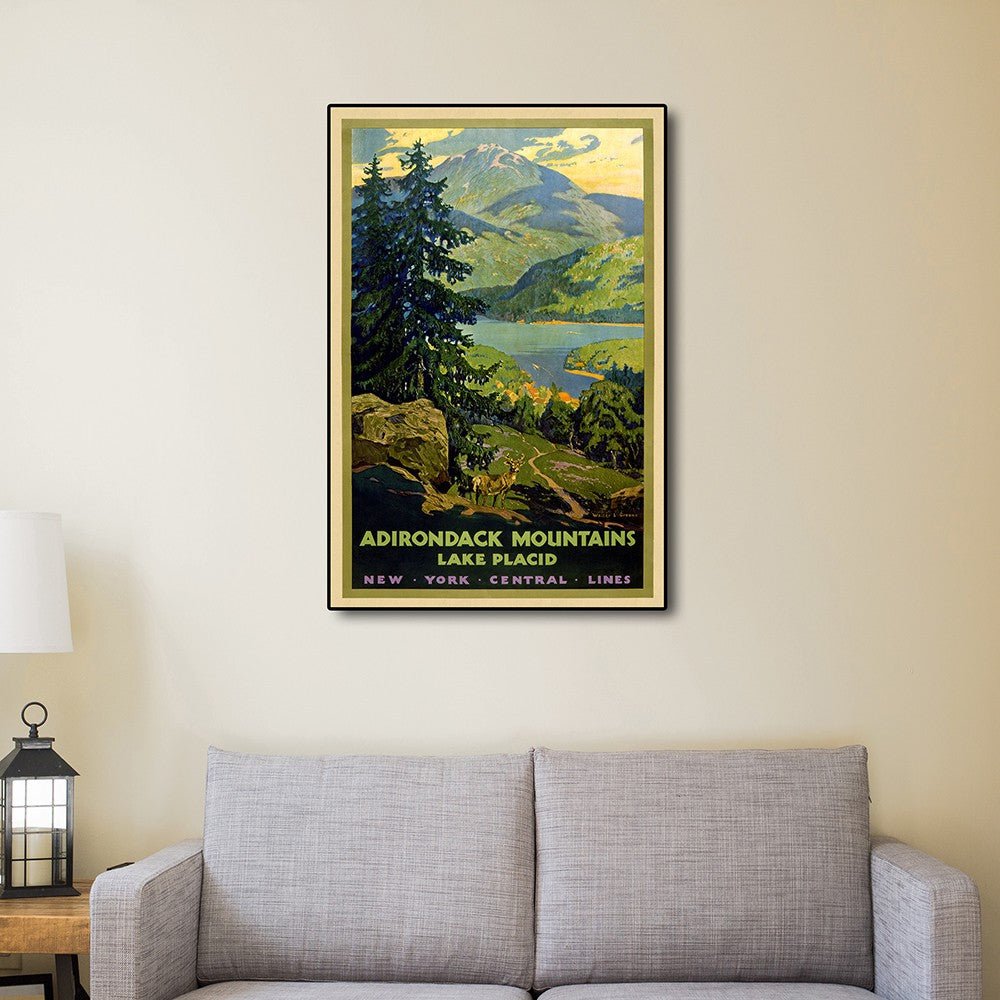 Vintage 1920S Adirondack Mountains Unframed Print Wall Art - Montana Home & Kitchen Co.