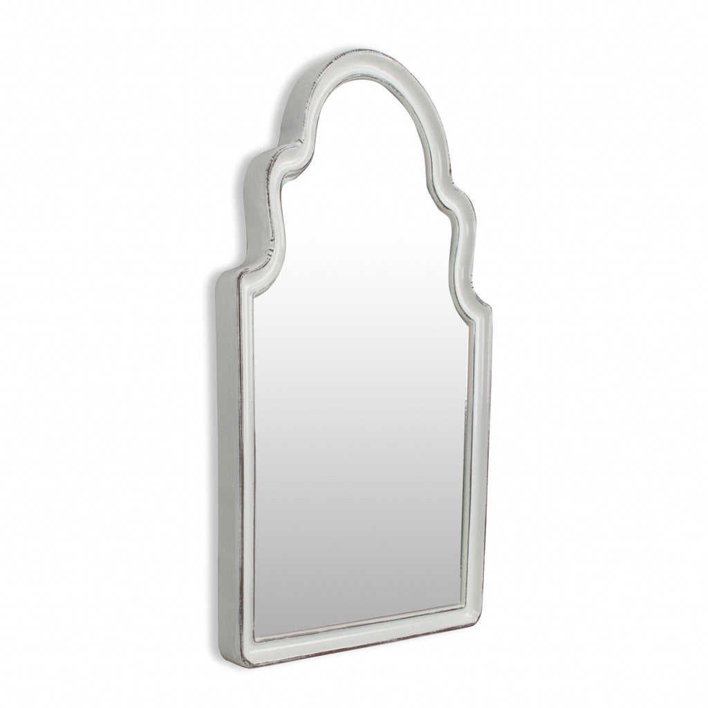 Vintage Curved White Wall Mirror - Montana Home & Kitchen Co.