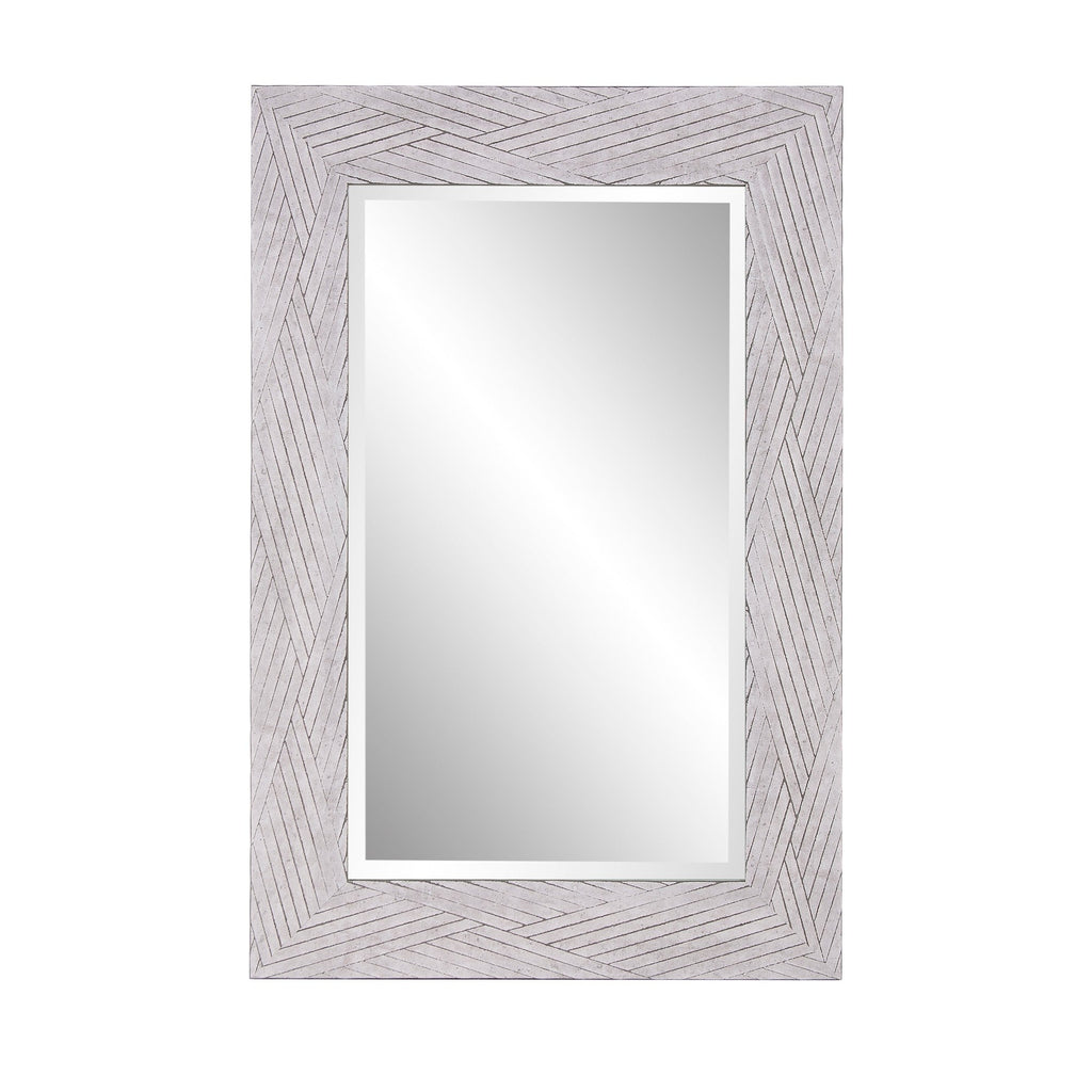 Weathered Gray Woven Faux Wood Rectangular Mirror - Montana Home & Kitchen Co.