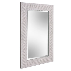 Weathered Gray Woven Faux Wood Rectangular Mirror - Montana Home & Kitchen Co.