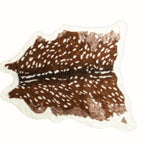 White And Brown Faux Cowhide Area Rug Off 5' X 8' Tufted Washable Non Skid - Montana Home & Kitchen Co.