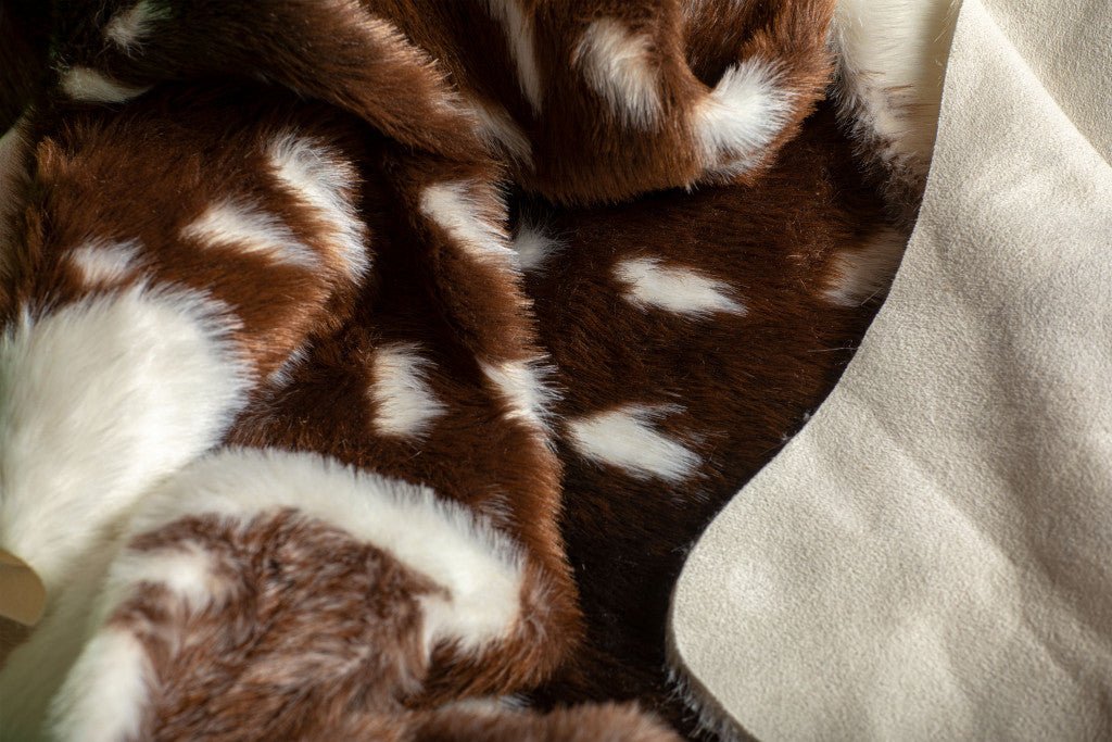 White And Brown Faux Cowhide Area Rug Off 5' X 8' Tufted Washable Non Skid - Montana Home & Kitchen Co.