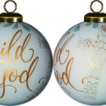 White and Gold Child of God Hand Painted Mouth Blown Glass Ornament - Montana Home & Kitchen Co.