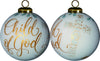 White and Gold Child of God Hand Painted Mouth Blown Glass Ornament - Montana Home & Kitchen Co.