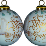 White and Gold In Our Hearts Forever Hand Painted Mouth Blown Glass Ornament - Montana Home & Kitchen Co.