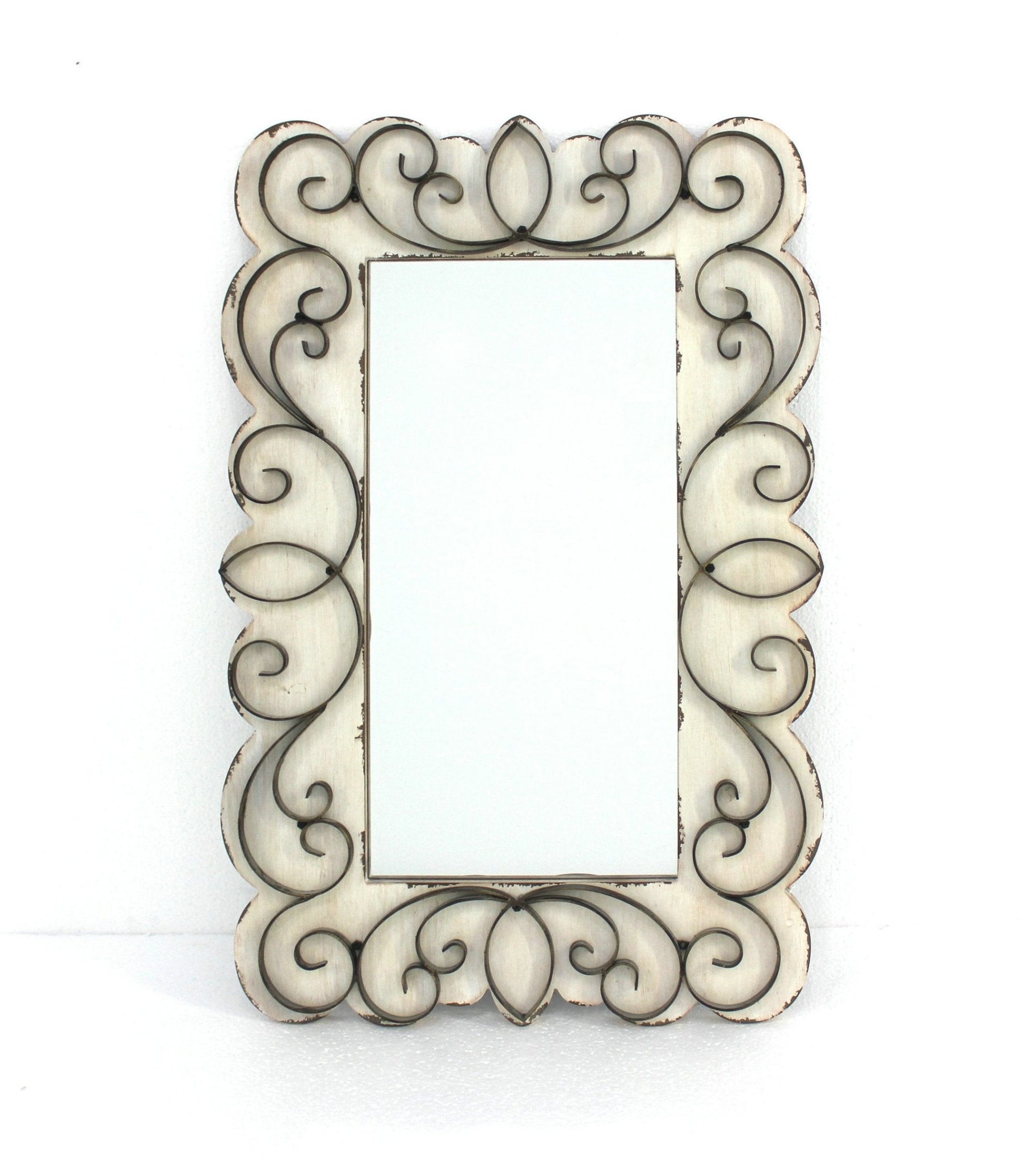 White Framed Accent Mirror - Montana Home & Kitchen Co.