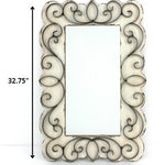 White Framed Accent Mirror - Montana Home & Kitchen Co.