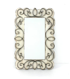 White Framed Accent Mirror - Montana Home & Kitchen Co.