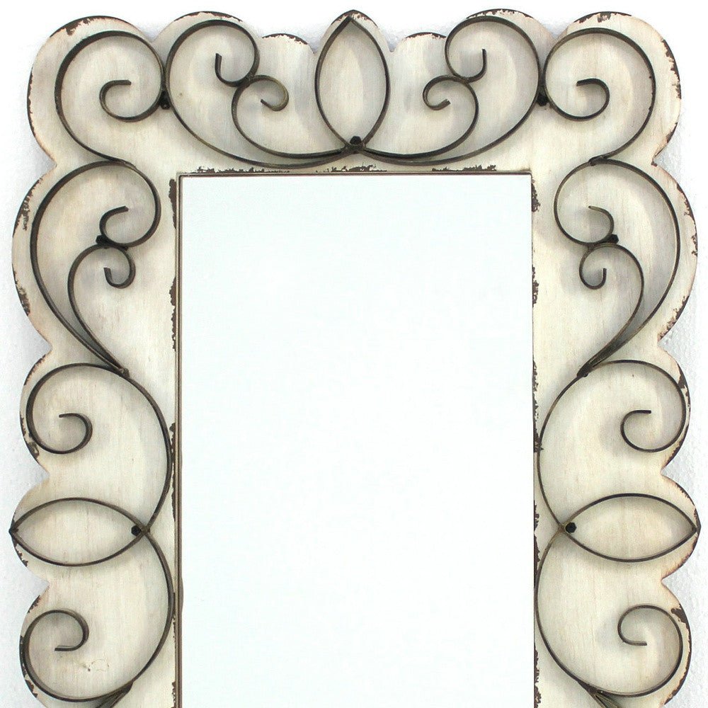 White Framed Accent Mirror - Montana Home & Kitchen Co.