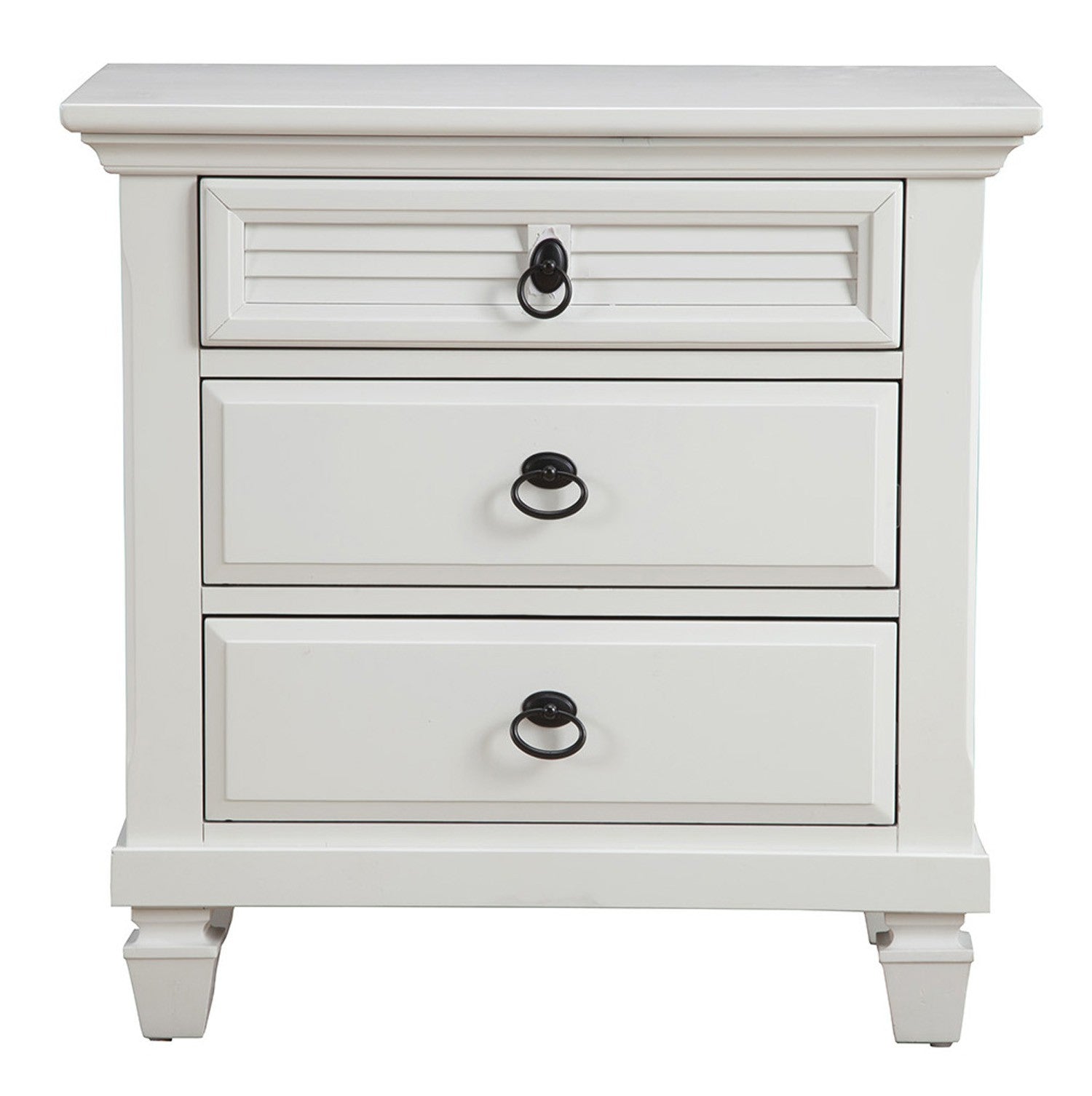 White Plantation 3 Drawer Nightstand - Montana Home & Kitchen Co.