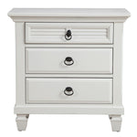 White Plantation 3 Drawer Nightstand - Montana Home & Kitchen Co.