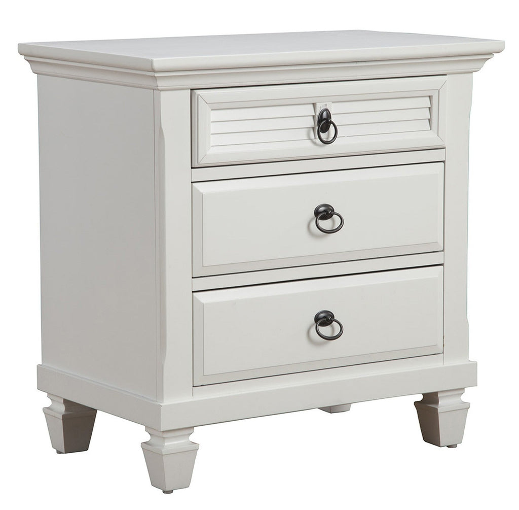 White Plantation 3 Drawer Nightstand - Montana Home & Kitchen Co.