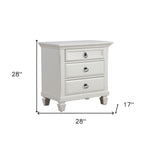 White Plantation 3 Drawer Nightstand - Montana Home & Kitchen Co.