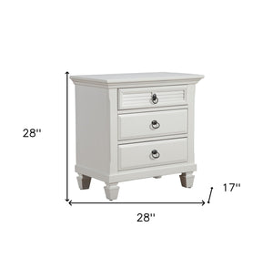 White Plantation 3 Drawer Nightstand - Montana Home & Kitchen Co.