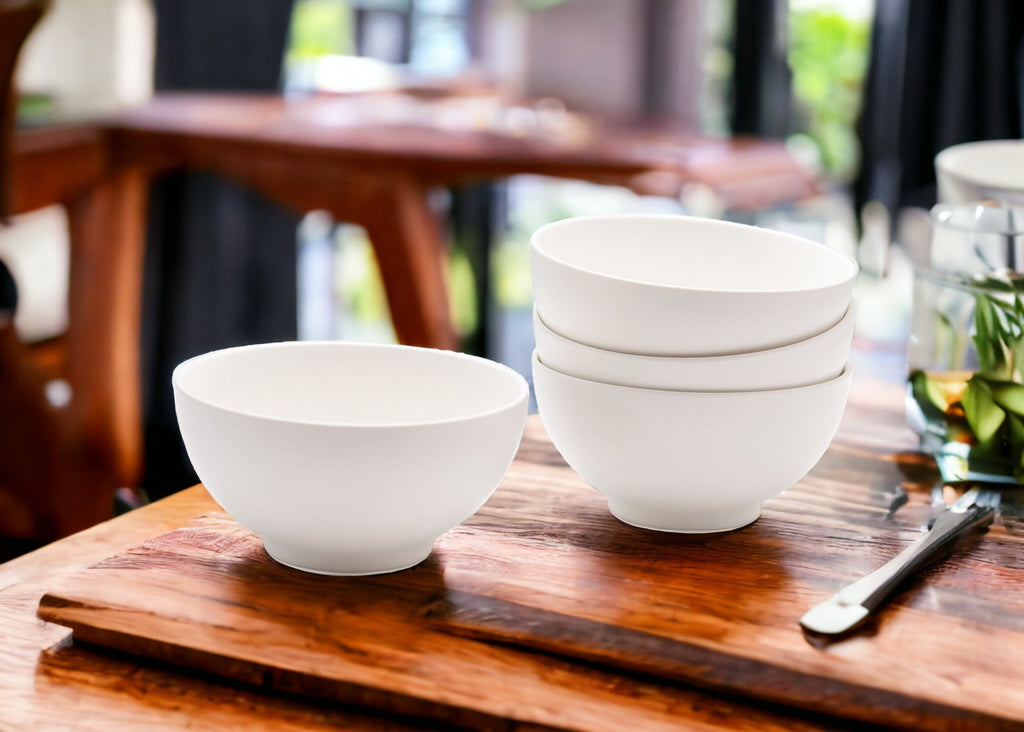 White Porcelain Service For Four Bowl Set - Montana Home & Kitchen Co.