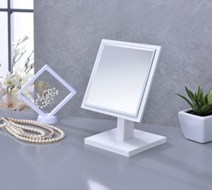 White Rectangle Makeup Shaving Tabletop Mirror - Montana Home & Kitchen Co.