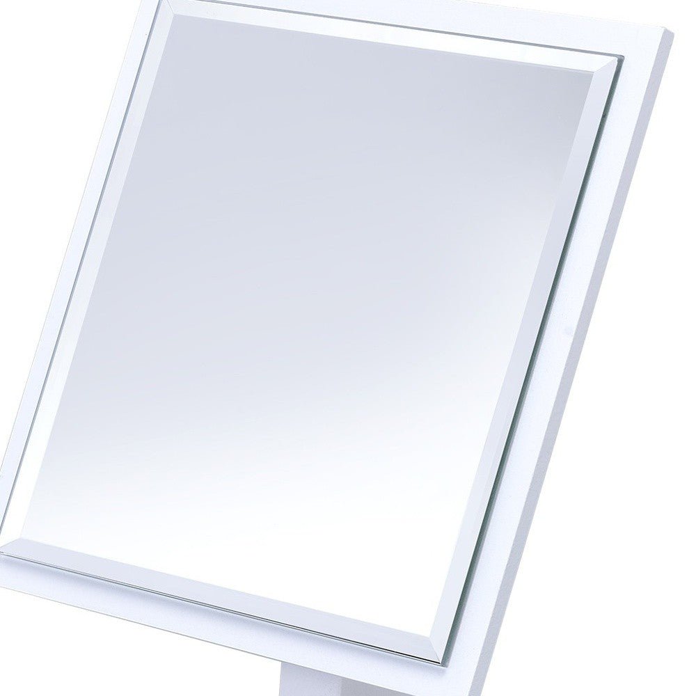 White Rectangle Makeup Shaving Tabletop Mirror - Montana Home & Kitchen Co.