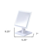 White Rectangle Makeup Shaving Tabletop Mirror - Montana Home & Kitchen Co.