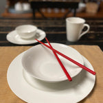 White Round Bone China Service For Four Dinnerware Set - Montana Home & Kitchen Co.