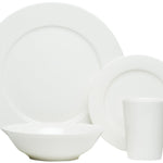 White Round Bone China Service For Four Dinnerware Set - Montana Home & Kitchen Co.