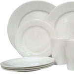 White Round Bone China Service For Four Dinnerware Set - Montana Home & Kitchen Co.