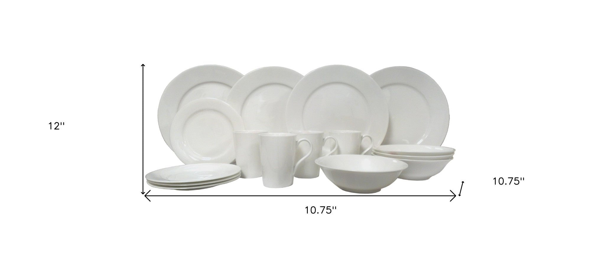 White Round Bone China Service For Four Dinnerware Set - Montana Home & Kitchen Co.