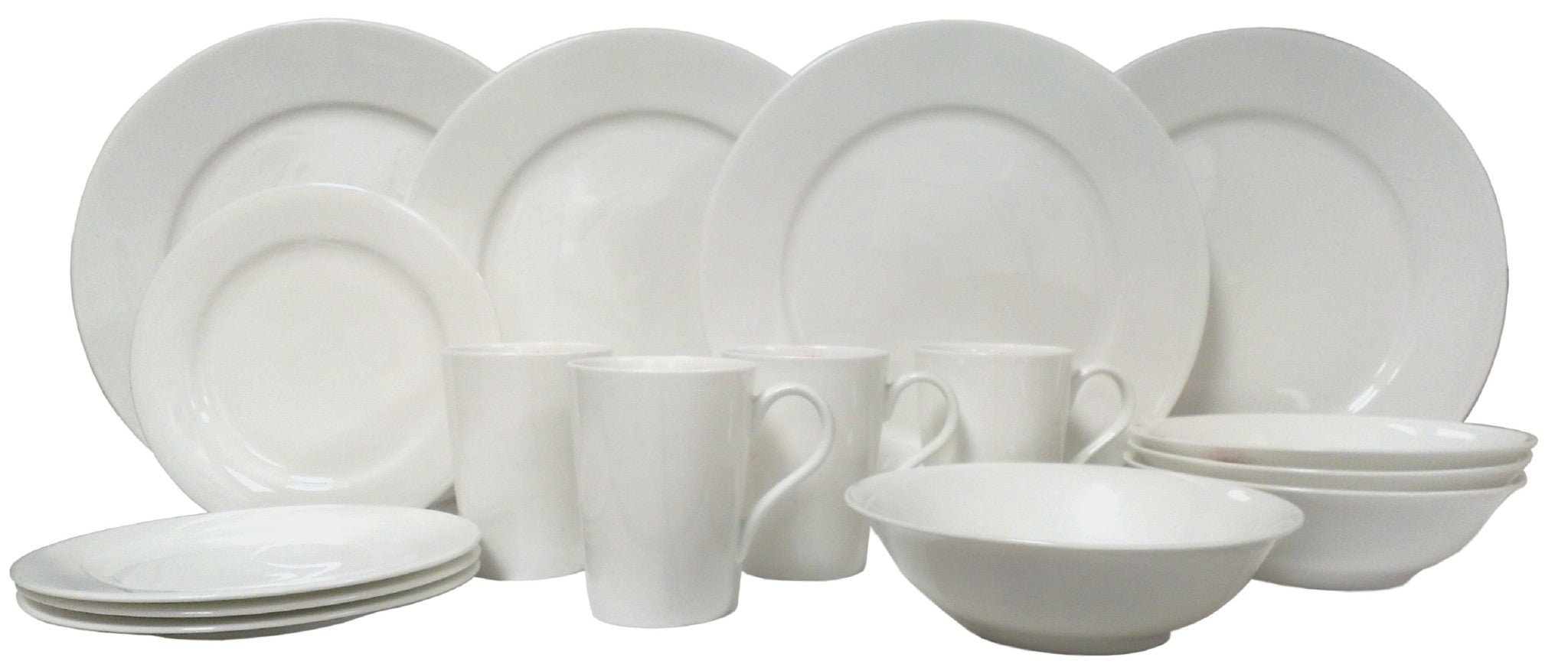 White Round Bone China Service For Four Dinnerware Set - Montana Home & Kitchen Co.