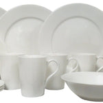 White Round Bone China Service For Four Dinnerware Set - Montana Home & Kitchen Co.