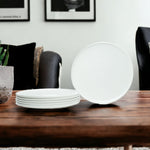 White Six Piece Round Coupe Porcelain Service For Six Dinner Plate Set - Montana Home & Kitchen Co.