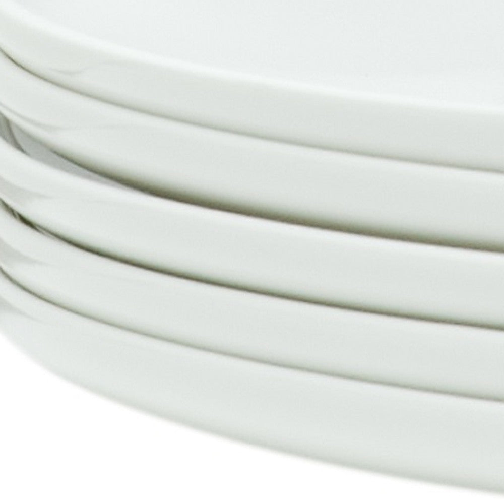 White Six Piece Round Coupe Porcelain Service For Six Dinner Plate Set - Montana Home & Kitchen Co.