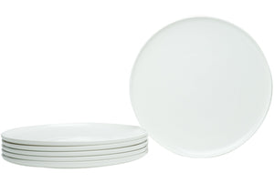 White Six Piece Round Coupe Porcelain Service For Six Dinner Plate Set - Montana Home & Kitchen Co.