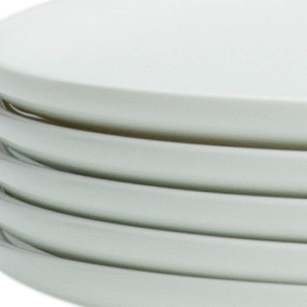 White Six Piece Round Coupe Porcelain Service For Six Dinner Plate Set - Montana Home & Kitchen Co.