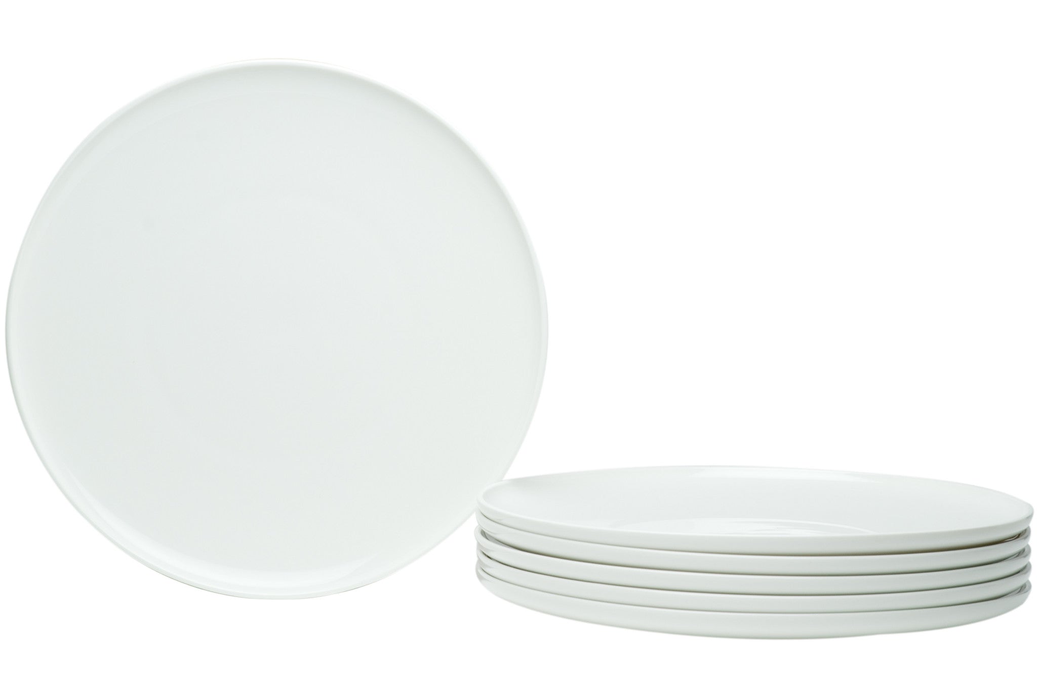 White Six Piece Round Coupe Porcelain Service For Six Dinner Plate Set - Montana Home & Kitchen Co.