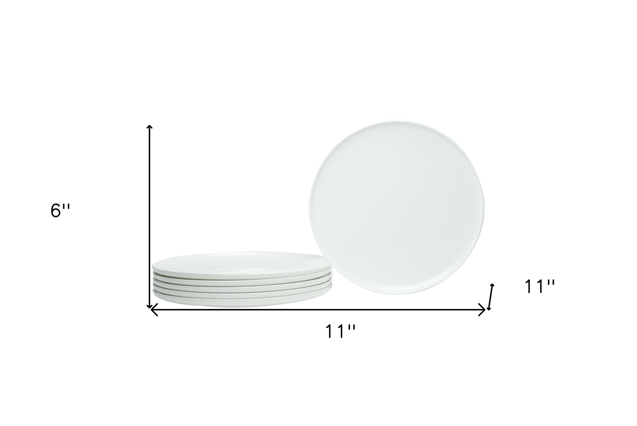 White Six Piece Round Coupe Porcelain Service For Six Dinner Plate Set - Montana Home & Kitchen Co.