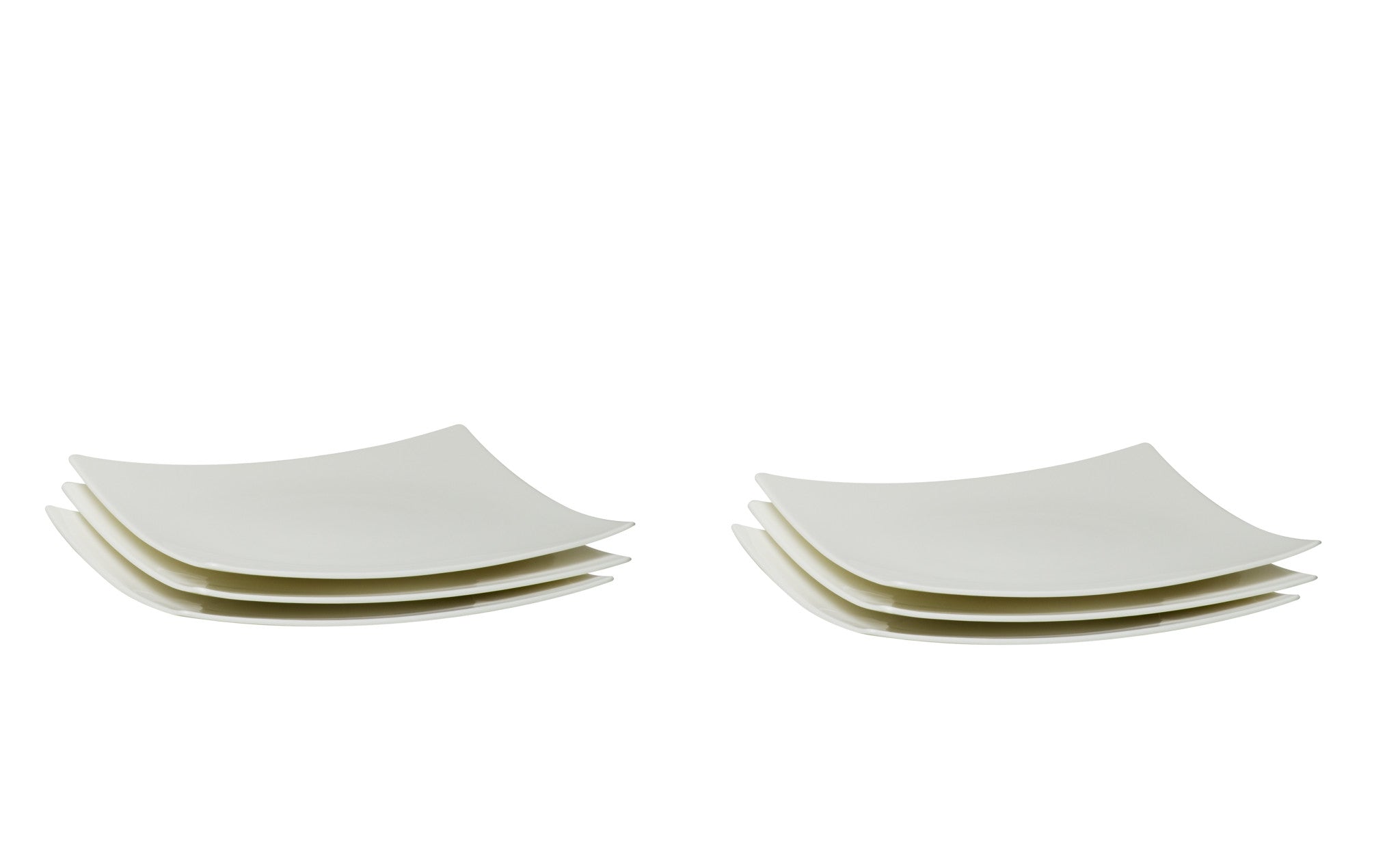 White Six Piece Square Bone China Service For Six Salad Plate Set - Montana Home & Kitchen Co.